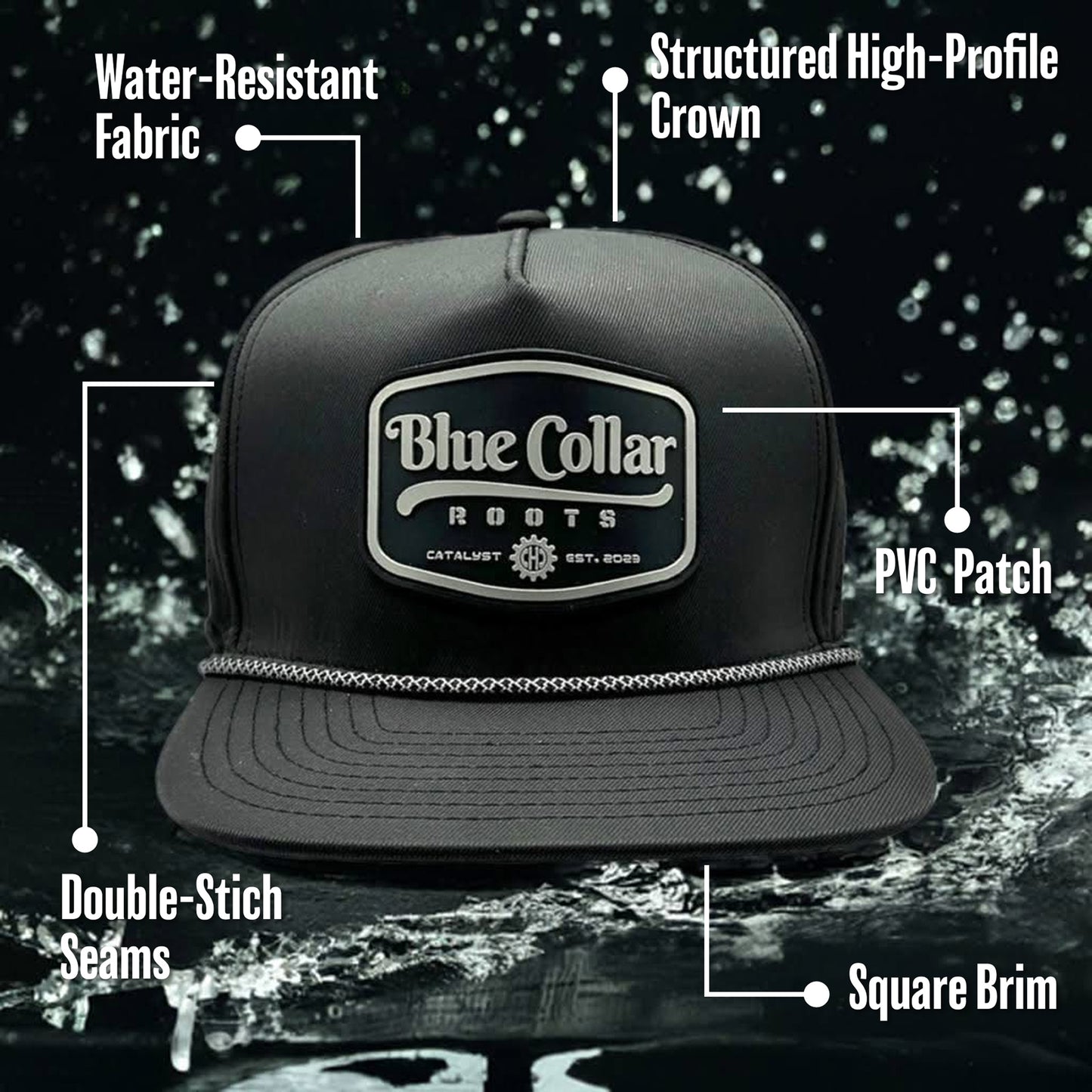 The Foreman Snapback Hat – Roots Collection – Black